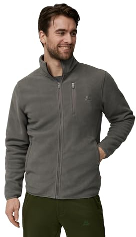DANISH ENDURANCE Giacca in Pile, Felpa da Uomo con Zip, Invernale, Termica per Trekking e Outdoor, Grigio, L