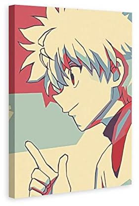 Anime Killua HxH Retro-Kunst-Poster, Leinwand-Poster, Wandkunst, Dekor, Bild, Gemälde für Wohnzimmer, Schlafzimmer, Dekoration, 60 x 90 cm