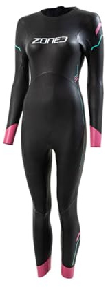 Zone3 Damen Aigle Triathlon Neoprenanzug - Schwarz Rosa Türkis - Easy Stretch