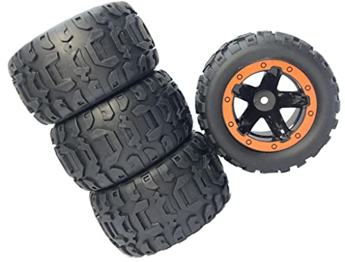 Hellery Upgrade RC-Autoreifen 1/16 1/12 1/14 Montagemodell für 124019 für HBX 16889 124018, orange schwarz