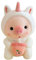25cm Plüschtier Schwein Stofftier Kuscheltier, Kawaii Plüschkissen Gefüllte Kuscheltier Pinguin Frosch Schwein Kuscheltier mit Milchtee Tasse Weiche Puppe Plüsch Spielzeug für Kinder Jungen Mädchen