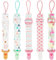 Clip Per Ciuccio,FenFang Regolabile Catenella Ciuccio, Cordino Clip per Succhietto, Catenelle Per Ciuccio Catenella Portaciuccio Catena Ciuccio Per Baby Ragazzi Ragazze, 5 Pezzi (Rosa)