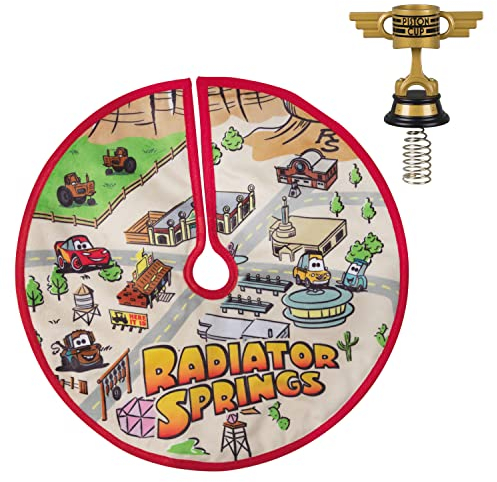Hallmark Keepsake 2022, Miniature Disney/Pixar Cars Radiator Springs Tree Topper and Christmas Tree Skirt Set
