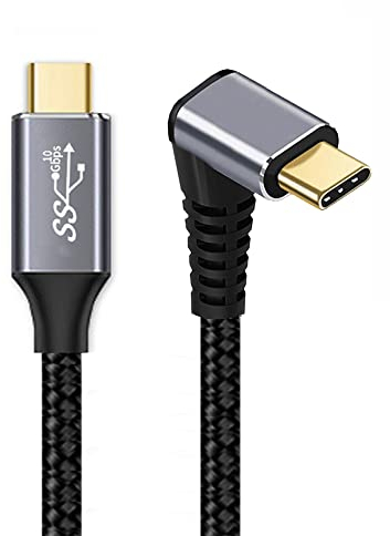 Cablecc Câble USB-C Mâle Type C Coudé Vers USB 3.1 Mâle 10 Gbit/s 100 W Pour Téléphone Portable (300 cm)