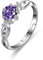 Bellitia Jewelry Anello Regolabile Donna in Argento Sterling 925, Anello con Pietra Ametista, Regalo per Donne e Ragazze