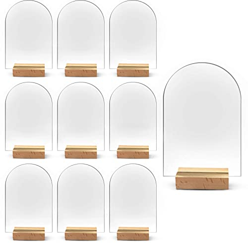 SUPGOMAX Tischnummern 10 Stück Hochzeits-Tischnummern, Acryl Empfang Tischnummern mit Halter, für Wedding Geburtstag Party