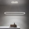 LED Büro Pendelleuchte Modern ‎Ovales Desig Esstisch Hängeleuchte dimmbar mit Fernbedienung Pendellampe hoehenverstellbar Deckenlampe für Büro Esstisch Arbeitszimmer (Weiß, L90cm/45W)…
