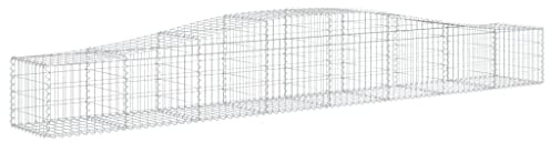 vidaXL Gabione mit Hochbogen Gabionen Steinkorb Steingabionen Mauersteinkorb Gabionenwand Drahtkorb Zaun Mauer 400x50x40/60cm Verzinktes Eisen