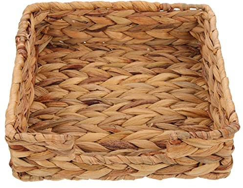 Cabilock Cestino Porta Fazzoletti Quadrato Rattan Naturale Contenitore Decorativo per Tovaglioli e Piccole Cose Scatola Versatile per Cucina e Casa