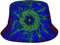 XVBCDFG Unisex Fischerhut, Sommer, Reisen, Strand, Sonnenhut, breite Krempe, Fischermütze, Psychedelic Trippy Flower Floral Blau Rot, One size