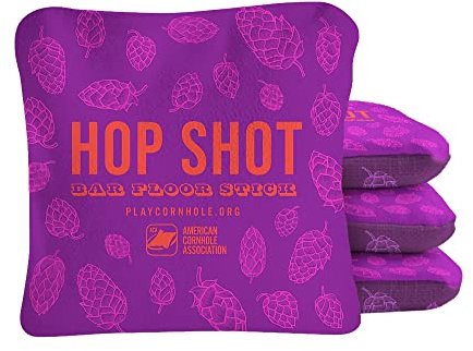 ACA Cornhole Bags Synergy Pro Set mit 4 Hop Shot Violett, offizielle Verordnung, 15,2 x 15,2 cm