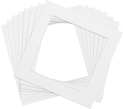 Anhow 8er Passepartout, Passepartout Karton 20x20 cm Innen für Bilder, Fotos, Kunstdrucken - Weiß/ 1,5 mm
