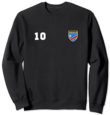 Demokratische Republik Kongo Trikot Nummer 10 Fußball Flagge Sweatshirt
