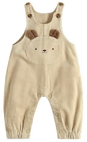 AOOPOO Baby salopette di velluto a coste salopette allentata orso cartone animato pantaloni salopette morbido retrò un pezzo bottone pantaloni bavaglino tuta tuta neonato per la primavera autunno