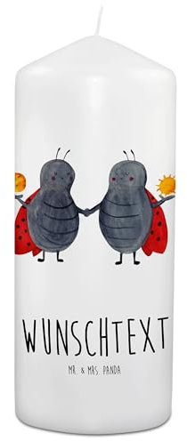 Mr. & Mrs. Panda 19 x 8 cm Personalisierte Kerze Sternzeichen Zwilling - Personalisierte Geschenke, Zwillingsbruder, Taufkerze, Aszendent, kerze