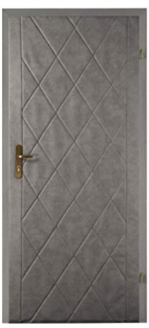 TapeOn Moderno rivestimento per porta da montare in stile classico, per la riparazione di porte interne, isolamento acustico, rombi T1, colore: grigio cenere, 101 x 205 cm, adatto per porte 80/90