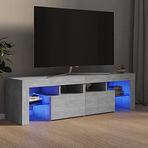 ARKEM TV-Schrank mit Beleuchtung Betongrau 140x36,5x40 cm Fernsehunterschrank Tv Lowboard