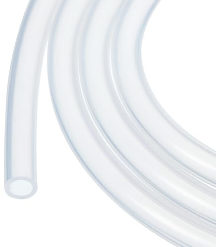 Rebower Tuyau en Silicone Transparent de 10 Mètres, Diamètre Intérieur de 3 mm et Diamètre Extérieur de 5 mm, pour Pompage, Vidange, Irrigation, Brassage, 1/8 x 3/16