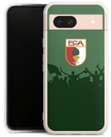Silikon Hülle kompatibel mit Google Pixel 8 a Case transparent Handyhülle FC Augsburg FCA Bundesliga