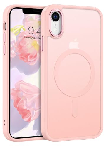 GaoBao für iPhone XR Hülle, Handyhülle iPhone XR [Kompatibel mit MagSafe] Durchscheinende Matte Magnetische Stoßfeste Anti-Fingerabdruck Schutzhülle, Handyhülle für iPhone XR 6.1 Case, Rosa