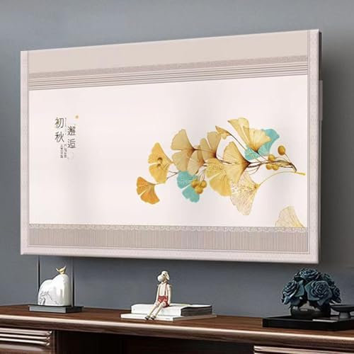 Dust TV Screen Cover, 30-100 in LCD TV Cover, Tv Screen Protector Dust Proof Cover, Wall-Mounted Dustproof TV Flower Pattern Waterproof Tv Cover LCD LED HD Display Dust Cover A2,98in