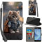 Handyhülle für Samsung Galaxy J3 2017 Hülle PU Leder Schutzhülle Klappbar mit Kartenfach Ständer Handytasche mit Kameraschutz Flip Case Klapphülle für Samsung J3 2017, Katze