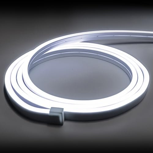 iNextStation LED Strip 5m, 12V IP65 Neon LED Streifen Kaltweiß 6000K, Dimmbar, Schneidbar & Flexibel Neon band für DIY Beleuchtung Wohnzimmer, Küche, Garten, Party, Bar, Treppen, Schränke