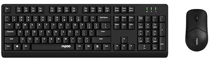 Rapoo I Teclado y Ratón inalámbrico QWERTY Español (X1500, 1200 dpi, Windows XP/Vista/7/8/10/11 y macOS, Pilas) Negro
