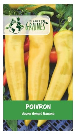 30 Graines de Poivron Sweet Banana - Chair Croquante et Fruitée, Idéal à Farcir