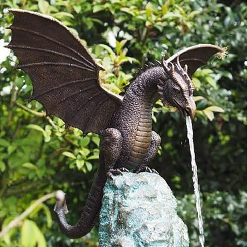 Teichspucker, Brunnenspucker-Statuen Wasserspiel, Garten Drachenstatue, Brunnen-Drachen-Ornament, Springbrunnen Für Teiche Zubehör, für Wassergärten