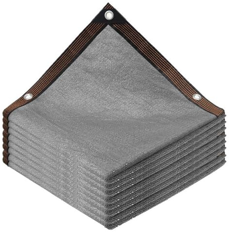 90% Grigio Rete Ombreggiante Rete Telo Ombra, 1m 2m 3.0m 4m 5m 6m 7m 8m 9m 10m 12m 15m Tessuto Ombra Privacy Antistrappo Antivento per Esterno, Serra, Balcone, Giardino(5x5m)