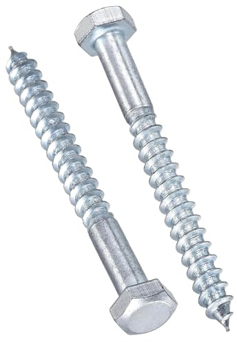 TA-VIGOR 15Pcs Coach Screws, M8 x 80mm Hex Head Lag Bolts, Carbon Steel Zinc Plated Sleeper Concrete Wood Screw Hexagon Lag Half Thread Self-Tapping Bolts for Outdoor Use in Decking, Fencing