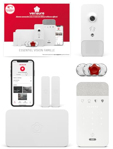 Verisure Alarme M Maison ou Appartement Connectée sans Fil – Kit Sécurité Intelligente 9 Pièces avec Photo, Sirène & Capteurs & Application Mobile – Installation DIY Facile – Option Télésurveillance