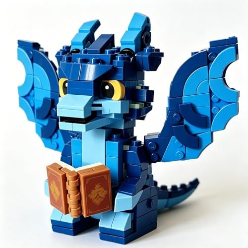 JOMIOD Drachen Bausteinmodell, 800+ Klemmbausteine Bezaubernder Chibi-Drache mit Buch