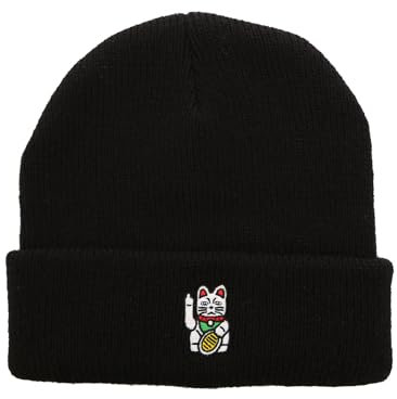 IRIEDAILY Bye Bye Cat Beanie, Black
