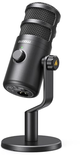 MAONO PD100 Gen2 USB/XLR Dynamic Microphone for PC, 192kHz/24Bit Broadcast Audio, Tap-to-Mute, Real-Time Monitoring, Full Metal Body, USB & XLR Cables Included, for Podcast, Streaming, Recording