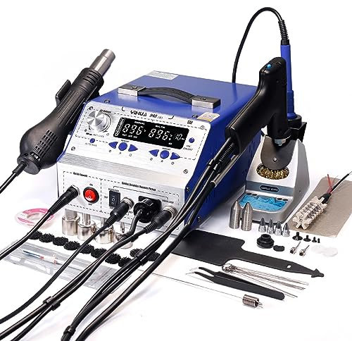 YIHUA 948-II 4 in 1 Hot Air Rework Soldering Iron and Desoldering Suction Tin Gun Station with Suction Pick Up Pen °F /°C