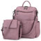UTO Rucksack Damen Leder mit Abnehmbar Crossbody Schultertasche 2 in 1 Multifunktion Magnetischer Klappdeckel Schule Handtasche Schulrucksack Rucksackhandtaschen Daypack Gewaschen Leder Dopplelila
