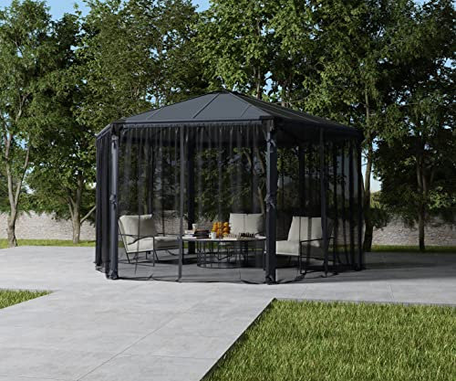 Palram Roma/Milano Netzgarnitur für sechseckigen Pavillon, 234 x 214 cm, Weiß