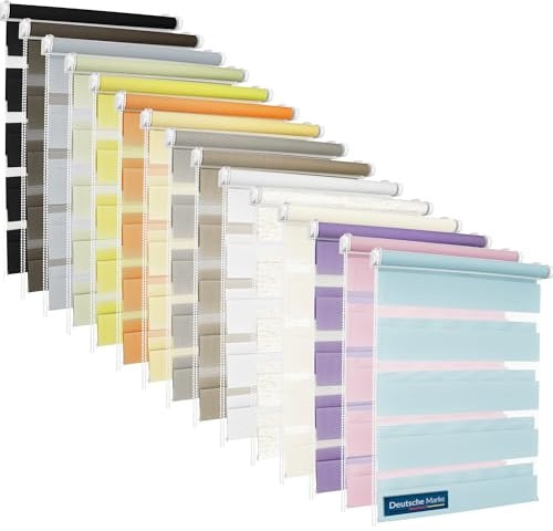 TEXMAXX® Doppelrollo Klemmfix ohne Bohren - 55 x 220cm (Stoffbreite 51 cm) in Beige/Rollos für Fenster ohne Bohren/Fensterrollo innen ohne Bohren/Doppelrollo ohne Bohren inkl. Zubehör