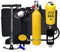FGKING Tanque de Buceo Portátil, 1L Aviación Aluminio Mini Buceo Tanque de Oxígeno Respirador Subacuático Bomba de Aire de Alta Presión Cilindro de Buceo Kit de Equipo de Buceo Snorkeling,Amarillo,1L