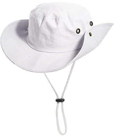 Sun-Hats-for-Hats-for Men-Protection-Wide Brim Bucket Safari Boonie Hat for Summer (XL; 23 5/8-24), Blanco, X-Large