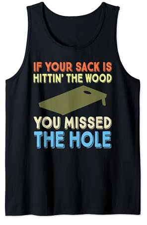 Cornhole Sack Slogan Tailgate Party Football BBQ Fun Gift Tank Top