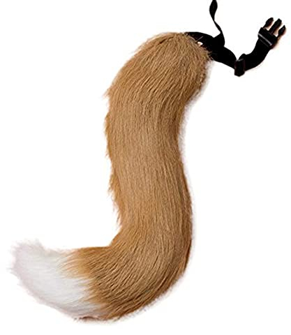 PPFINE Kunstpelz Wolf Fuchs Kostüm Schwanz Erwachsene Kinder Cosplay Halloween Weihnachtsfeier
