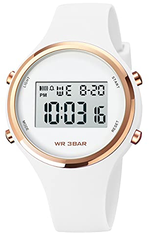 Digitaluhr Damen Armbanduhr Jelly Süßigkeiten Farbe Buntfarbig Frauen Uhren Damenuhr mit Silikonarmband Wecker Stoppuhr LED Uhr 3 ATM Wasserdicht Outdoor Sportuhr für Mädchen Kinderuhr Junge Uhren