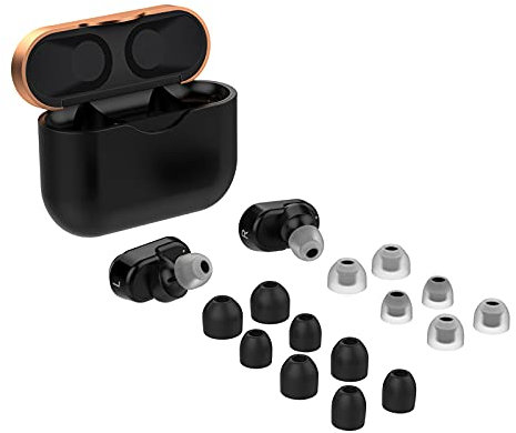 LOKEKE For Sony WF-1000XM4 Earphones Eartips, Silicone Protective Earphone Earbuds Case Cover Shell Eartips For Sony WF-1000XM3 / Sony WF-1000XM4(Silicone Black)