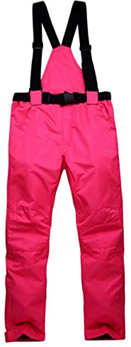 FeMereina Salopette de ski isolée pour femme - Imperméable - Coupe-vent - Avec bretelles amovibles, rose, L
