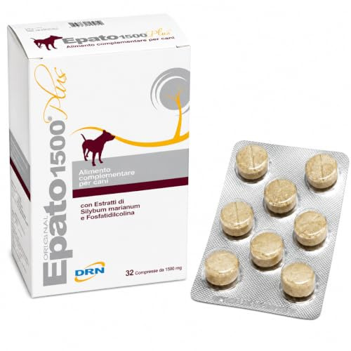 DRN Epato 1500 - Diätergänzungsfutter für HUNDE - Doppelpack - 2 x 32 Tabletten