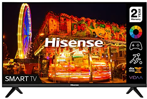 Hisense 40A4BGTUK (40 Inch) HD Smart TV, with Natural Colour Enhancer, DTS Virtual X, VIDAA U5 OS, Youtube, Netflix, Disney+, Freeview Play and WiFi (2022NEW), Operating System VIDAA