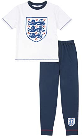 England F.C Kids Pyjamas PJs, World Cup 2022 Pjs, Official England Football Merchandise (5-6 Years) White